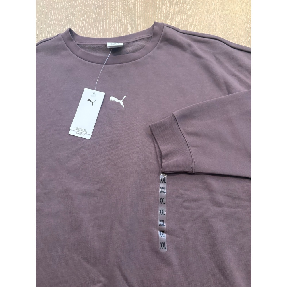 Puma Essentials Oversized Crewneck Sweatshirt Purple Men's XXL NWT